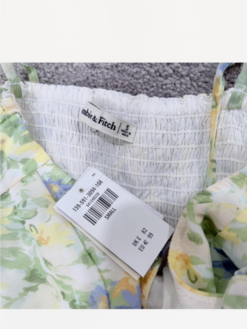 Abercrombie & Fitch Floral Maxi Dress in Pastel Blue, Green & Cream - Picture 3 of 3